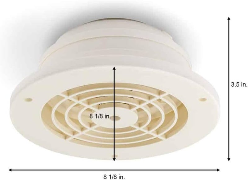 ZYKORNIUM فتحة تهوية soffit سوداء SEVBLKX 4"، 5"، 6" – توافق متعدد الأقطار للقنوات – ABS مقاوم للأشعة فوق البنفسجية – مزود بصمام عكسي مدمج – لتنفيس مروحة الحمام/المطبخ عبر soffit أو حافة السقف - Image 5
